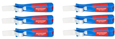 WEICON TOOLS Kabelmesser No. 4-28 H 6er Set/Abisolierbereich 4-28 mm/inkl. Hakenklinge, Blau, 6-50054328