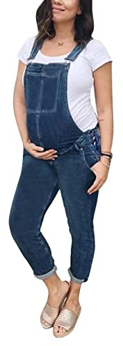 Suncolour Salopette Premaman in Denim - Salopette Moda Gravidanza - Vita Alta - XL - Colore 10