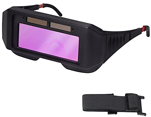 T TOVIA LCD Welding Glasses Safety Protective Solar Powered Auto Darkening Welding Goggles with Adjustable Shade, 2 Sensors Welder Glasses for TIG MIG MMA Plasma