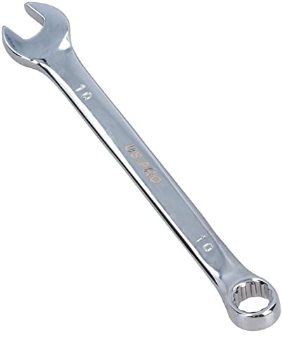 AB Tools Llave inglesa combinada de 10 mm con extremo abierto, 140 mm de largo