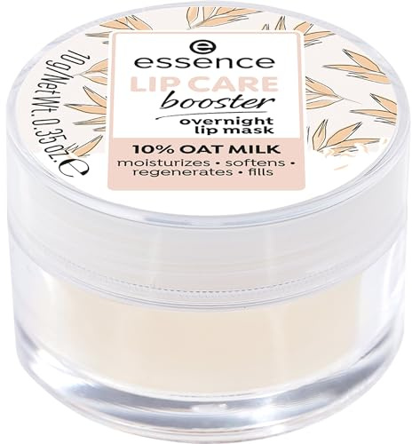 essence cosmetics LIP CARE booster overnight lip mask, Lippenpflege, gelb, pflegend, feuchtigkeitsspendend, regenerierend, glättend, natürlich, vegan, ohne Alkohol (10g)