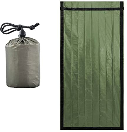 Kangmeile Vandringsväska, bärbar Bivvy Bag, Emergency Thermal Sleeping Bag, Emergency Tent, med överlevnadsvisselpipa, Mylar Överlevnadsnyckel för camping, vandring, utomhusaktiviteter