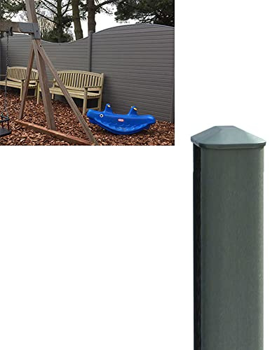 VP Plastic Fence Posts with Cap - Plastic Eco Fencing Post for Composite & Wooden Fence Panels 1.8m (6') - Graphite (ECOFPAN)