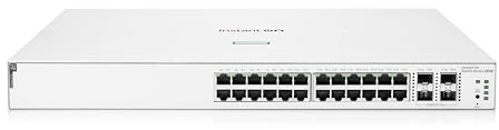 HPE Networking Instant On Switch Series 1930 24-Port Gb Smart-managed Layer 2+ Ethernet Switch with PoE | 24x 1G | 4x SFP+ | 24x CL4 PoE 370W | UK Cord (JL684B#ACC)