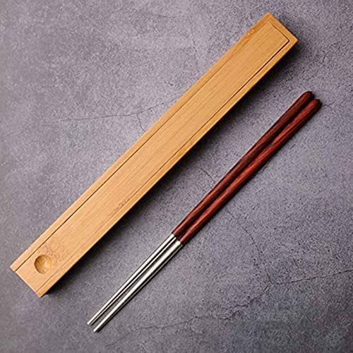 Bacchette, Bacchette Cinesi Lavabili Fughe riutilizzabili, Bacchette in Argento Sterling Case Riutilizzabile in bambù Coreano Cinese Bamboo Portable Chops Sticks Utensile Safedwasher Made in Giappone
