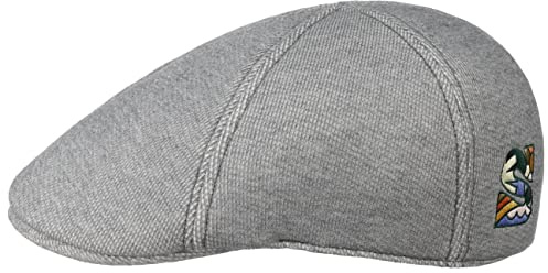 Stetson Texas x The Feebles Flatcap Schiebermütze Unifarben Baumwollmix Herren Herbst Winter