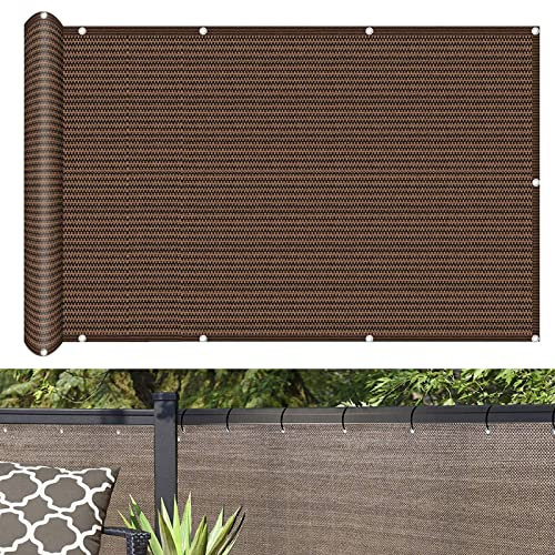 Balkon Sichtschutz Balkonabdeckung 85 x 250 cm Wind HDPE UV-Schutz Balkonumspannungen blickdichte mit Kabelbinder Ohne Bohren für Garten Balkon Terrasse Outdoor, Braun