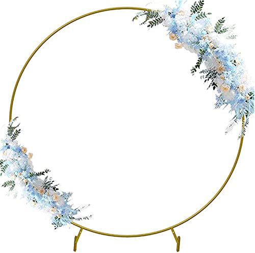 CHUNTIANMEI Arche De Jardin Ronde,Arche De Rosiers,Arche De Mariage, Arche en Métal Treillis pour Plantes pour Décoration De Fête De Mariage Assemblage Facile,Gold-Diameter150cm/59in
