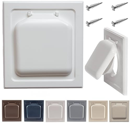 NO-PEST VENT, Exclusive Dual Door Dryer Vent Cover Outdoor 4 inch or Bathroom fan, Made in USA w Highest UV Resistant Plastic in any Outdoor Vent Cover (White, 4 inch W/O Duct Tube)