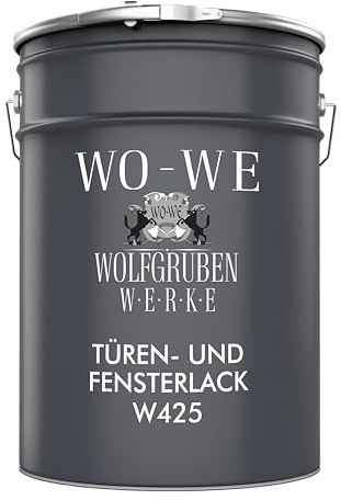 WO-WE Fensterlack Türenlack 3in1 Holzfenster Innen & Außen Farblos 5L | Wetterfest, Holz & Metall, 3in1-System, Grund-, Zwischen- & Endanstrich, Kantenabdeckung, Alkydharzlack, Holzlack, Deckstark