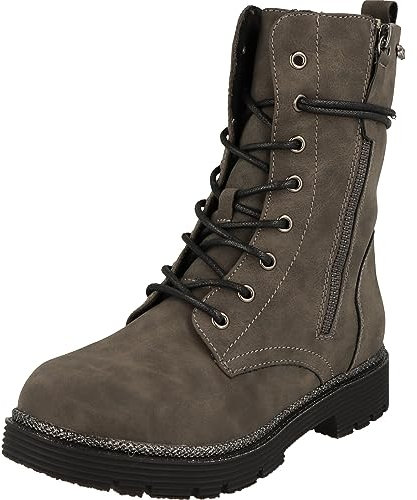 Indigo Mädchen Schuhe 452-211 bequeme Tex Winterstiefel gefüttert Grau Reißverschluss (34)