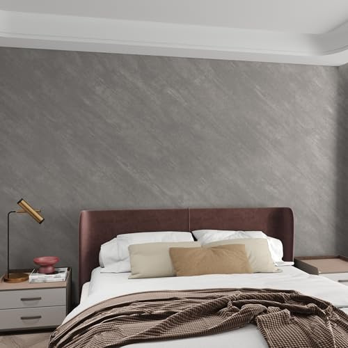 3yecao 16×591 Large Size Grey Concrete Wallpaper Peel and Stick 3D Thick Waterproof Gray Concrete Contact Paper Matte Textured Cement Wall Tile Stickers for Bedroom Bathroom Basement Walls