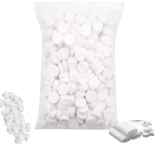 Luntfeiy 500Pcs Einweg Baumwolle Komprimierte Handtücher,Mini Soft Geschirrtücher Feuchttücher, Tragbar Erfrischungstücher,Saugfähig Toilettenpapier Tabletten für Reisen,Schönheit,Salon,Sport