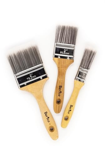 BERICO Flachpinsel - 3er Set - Malerpinsel Lasurpinsel Lackpinsel – Pinsel für alle Lacke, Lasuren & Öle - 25, 50 & 75mm