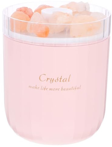 MAGICLULU Kristall Salzstein Luftbefeuchter Usb Luftbefeuchter Aromatherapie Diffusor Multifunktional Für Büro Schlafzimmer Klein Pink Mit Flachem Bodendesign