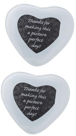 Herzförmige Glas Untersetzer 2 Stück mit Fotodisplay für Hochzeit