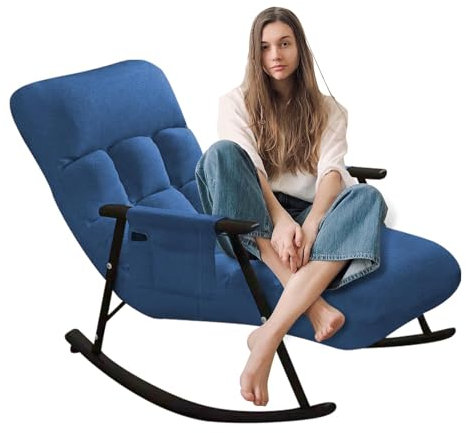Schaukelstuhl Für Schlafzimmer, Schaukelsessel, Lounge-Sofa, Liegestuhl Mit Gepolstertem Sitz, Moderner Liegeschaukelstuhl, Schaukelliege-Lesestuhl, Gleitstuhl Für Wohnzimmer, Kinderzimmer, Schlafzimm