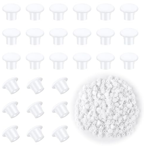 VFANDV 400 Pièces Cache Trou Meuble Blanc, 5mm Bouchons Cache-Trou en Plastique pour Trous de Perçage Caches pour Vis Meubles Cache-vis Ronds pour Meuble Étagères Armoires