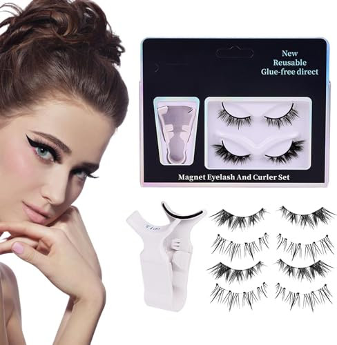Magnetische Wimpern, Magnetische Wimpern, Natürlicher Look, 2 Paar Wiederverwendbare Künstliche Wimpern Mit Pinzette | Wunderschöne, Zarte Kunstwimpern, Wimpern Im Natürlichen Look, Weiche Wimpern