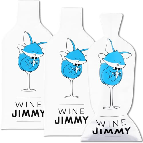 JIMMY THE FOX | Wiederverwendbare Weintaschen für Reisen | 3er-Pack | Strapazierfähige Flaschenschutzhüllen mit Dreifach-Schutz |Auslaufsicher & Stoßfest |Für Flugreisen & Kreuzfahrtgepäck |Wine Jimmy