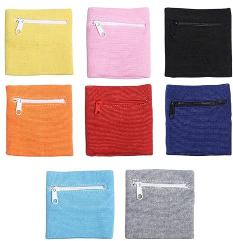 QFEHTHSK 8 Stück Reißverschluss-Handgelenktasche, Schweißfeste Handgelenktasche, Sportarmband, Unisex-Sportarmband, Geeignet Für Fußball, Basketball, Lauffitness