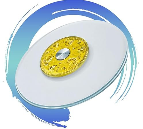 GFYHTN Plateau Rotatif Lazy Susan Plateau Tournant en Verre, Assiette De Service Ronde Roulement À Billes, Transparent Plateau De Service Rotatif 360 Degrés(80cm(32in))
