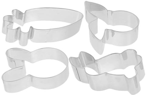 PRETYZOOM 4pcs Stainless Steel Cookie Cutters Easter Bunny Cookie Mold Set for Baking Sugar Biscuits Home DIY Handmade Tool