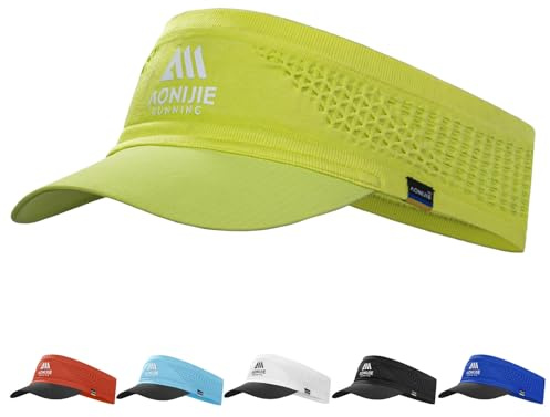 Joscoal Visor Cap Damen und Herren, Laufvisier Sport Visoren Atmungsaktiver Sonnenhut Elastisch Baseballhut Sonnenschild Sonnenvisier für Golf Tennis, Fluoreszierend Gelb