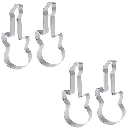 KICHOUSE 4 Cortadores De Guitarra De Acero Inoxidable Molde Para Galletas Herramientas De Cocina