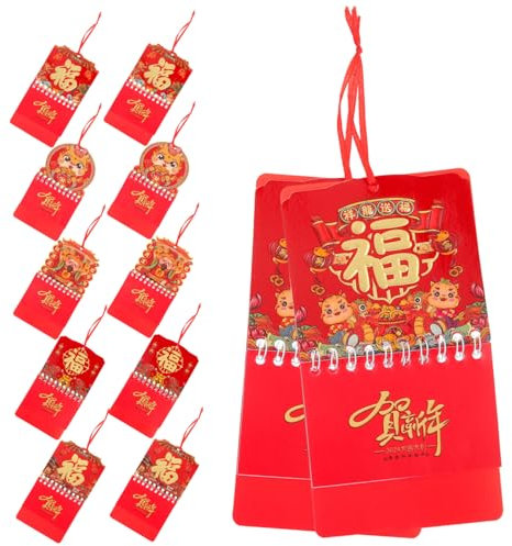 Sewroro 12pièces Calendrier Mural Suspendu Style Chinois Petit Calendrier Mural