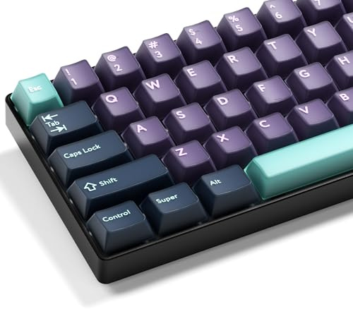 GMKWTL XVX Double Shot PBT Keycaps Set 216 Keys, Cherry Profile Custom Keyboard Keycaps, Jade Translucent Key caps Compatible with 61/64/68/84/87/100/104/108 ANSI and ISO Layout Mechanical Keyboard