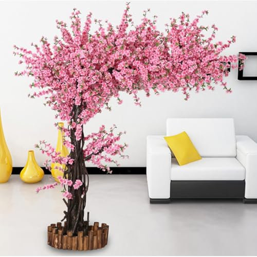 Albero di ciliegio artificiale in fiore – Grande albero Sakura per interni ed esterni – Ideale per hotel ed eventi – 1,5 x 1 m