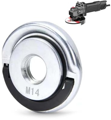 ShiningUU Écrou de serrage rapide M14 45 mm – Écrou à bride de fixation robuste avec rondelle de traction pour meuleuse Dewalt Milwaukee Makitav la plupart des meuleuses d'angle | Écrous à libération