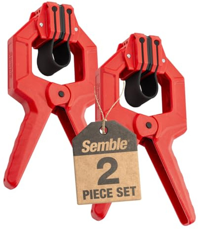 Semble Edge Band Spring Clamp Set, 2 Piece (Pair), 3 Opening, Non-Marring + Anti-Slip, Durable Plastic Construction for Edge Banding, Molding, and Trim BANDCLAMP-2P