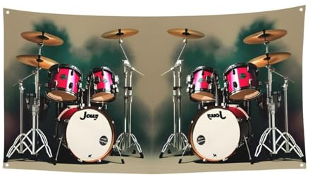 Jazz Drum Print Hängender Hintergrund Banner für Party Feier, Indoor Outdoor Dekor für festliche Veranstaltungen