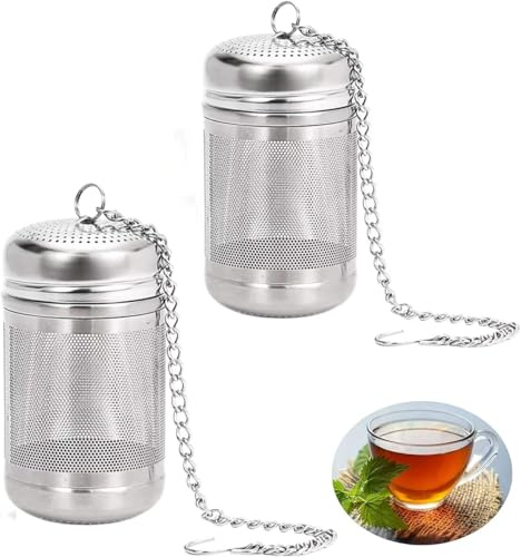 NOLACE Filtre à Thé 2 Pièces 316 Filtre The En Acier Inoxydable Infuseur Filtre Permanent Et Couvercle Pour Tasses Et Théières De Différentes Tailles