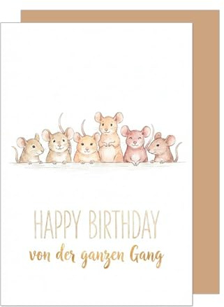 Edition Seidel Premium Glückwunschkarte zum Geburtstag mit Umschlag. Grußkarte Karte Geburtstagskarte für Mann Frau Freund Spruch lustig Humor Tiere Mäuse (G3864 SW026)
