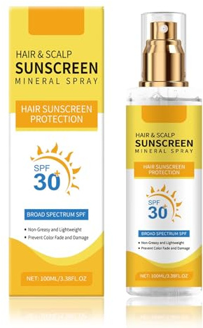 Haar Sonnenschutz Kopfhaut,LSF 30 Kopfhautschutzspray Schützt | Kopfhautschutz Sonnenschutzvor Schäden & Austrocknung, für Kopfhaut und Scheitel