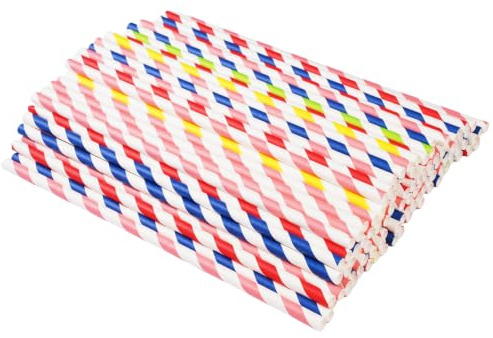 EXIN DEHCEN 200 Stück Strohhalme Papier Bunt, 20 cm Trinkhalme Papier | Biologisch Abbaubare Papierstrohhalme, Einweg Trinkhalme, für Cocktails, Getränke und Verschiedene Anlässe (5 Farben)
