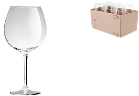 H&H XXL Calice Vetro da 72 cl, Trasparente, 6 Pezzi