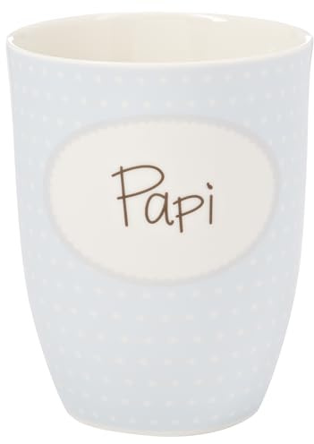 Mea-Living Tasse mit Henkel PAPI, blau, 500ml, Becher mit Spruch, Geschenkidee für Papa, Spruchtasse