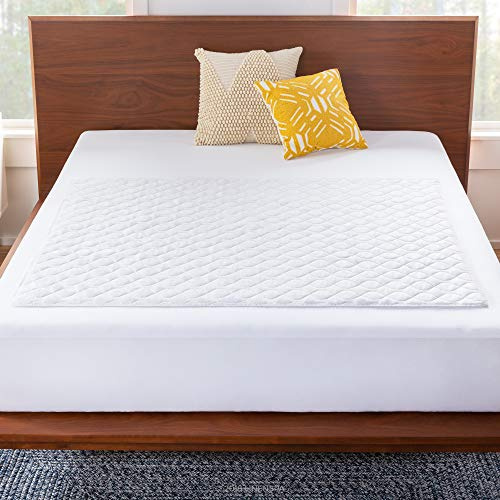 Linenspa Waterproof Mattress Pad – 44 x 52 Non Slip Waterproof Sheet and Mattress Protector – Highly Absorbent, Machine Washable, Quilted – Fits Full & Queen, White