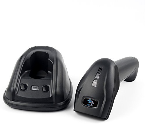 EOM-POS Cordless Wireless Barcode and UPC Code Scanner/Reader with Stand-up Base/Cradle and USB Cord. for Windows Systems