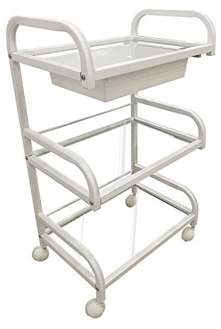 Crisnails - Carros de Mantenimiento con Ruedas Profesional para Peluquería, Barbería, Perfumería, Cosméticos, Salón, Tienda de Tatuaje, Manicura y Pedicura (Transparente)