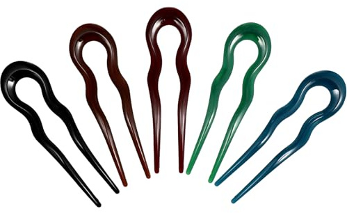 Lurrose 5stücke U-förmige Haarnadeln Aus Harz Für Damen Haarstäbchen Wellenförmig Haarschmuck Langlebig Damen-haarschmuck Einfach Anwendbar