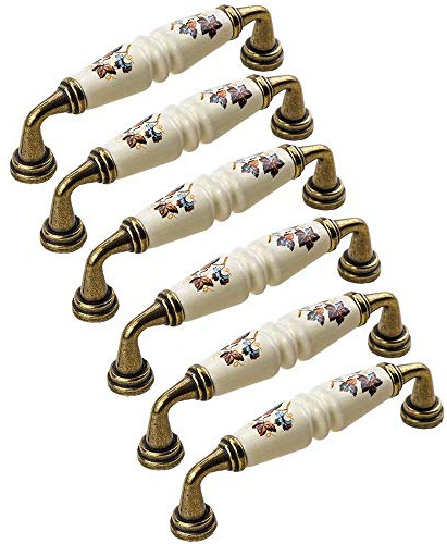 FBSHOP(TM) 6 Stück Amerikanischer Landhausstil Vintage Dekorative Möbelknöpfe Möbelknäufe Türgriff-Sets Möbelgriff Schrankgriffe