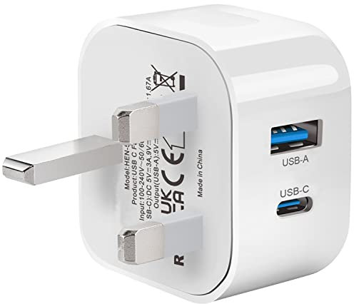 USB C Plug Charger Fast Charge,TEYASI 20W USB Type C Charger Power Adapter Plug UK Fast Charging for iPhone 16/16 Pro/15/15 Pro/15 Plus/15 Pro Max/14/14 Pro/14 Pro Max/13/13 Pro/12//11,iPad