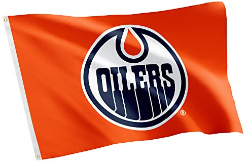 Edmonton Oilers NHL National Hockey League 100 % Polyester Indoor Outdoor 91 x 152 cm (Design #1) | Offiziell lizenziertes EDM Edmonton Oilers NHL National Hockey 90 x 152 cm Banner Team Merch, The Oilers, The Oil Flag