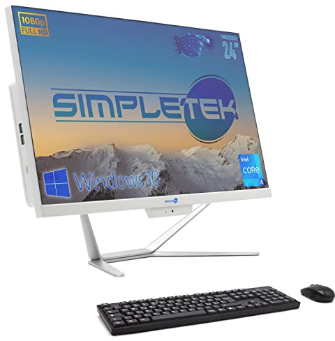 SIMPLETEK PC All in One 24” TouchScreen Full HD Core i5 Fino a 3.20GHz | Windows 10 Pro 8GB RAM SSD 240GB | Webcam integrata WiFi5 Bluetooth Desktop Computer Fisso Aio