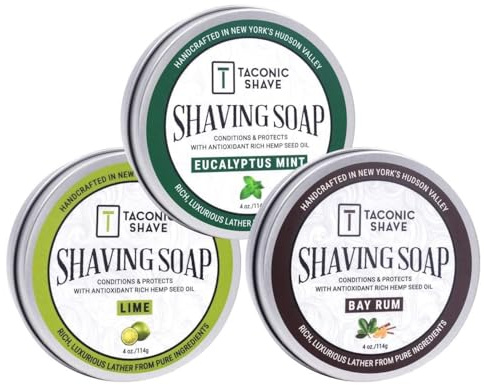 Taconic Shave Barbershop-Qualitäts-Rasierseife für Männer und Frauen mit antioxidativ wirkenden Samenölen – feuchtigkeitsspendende Rasierseife für alle Hauttypen